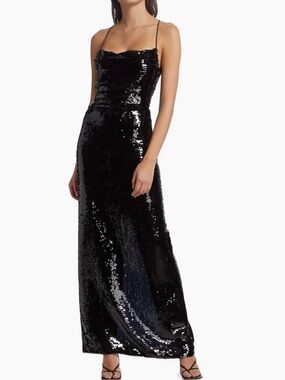 SABINA MUSAYEB - MILI DRESS / Sequin Black long dress